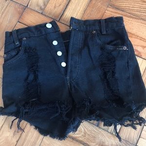Levi’s Black High Waisted Shorts